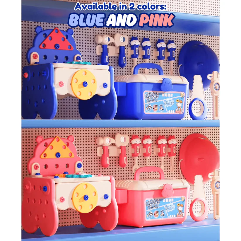 BravoBaby® -  ¡El Kit de Herramientas de Juguete 3-en-1 Montessori con Taladro Eléctrico