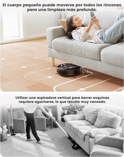 RobotClean® - El Robot Aspirador con Potencia UltraFuerte que Elimina el 100% del Pelo de Mascotas y Polvo