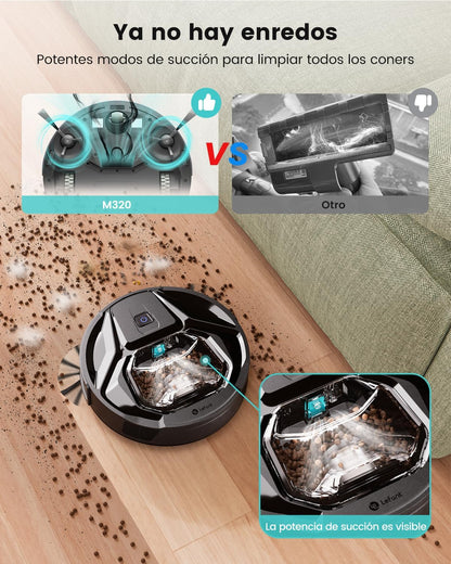 RobotClean® - El Robot Aspirador con Potencia UltraFuerte que Elimina el 100% del Pelo de Mascotas y Polvo