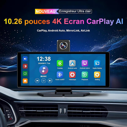 CarBOSS® - CarPlay & Android Auto Inalámbrico | Dashcam 4K + Cámara Trasera HD - ES