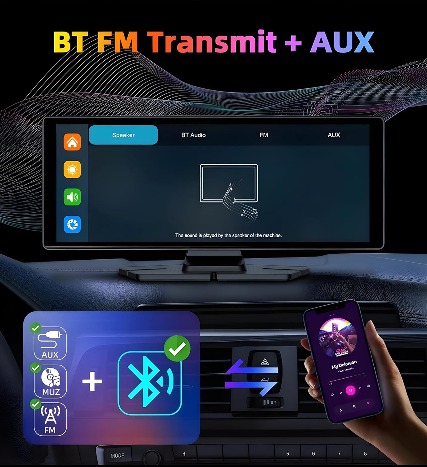CarBOSS® - CarPlay & Android Auto Inalámbrico | Dashcam 4K + Cámara Trasera HD - ES