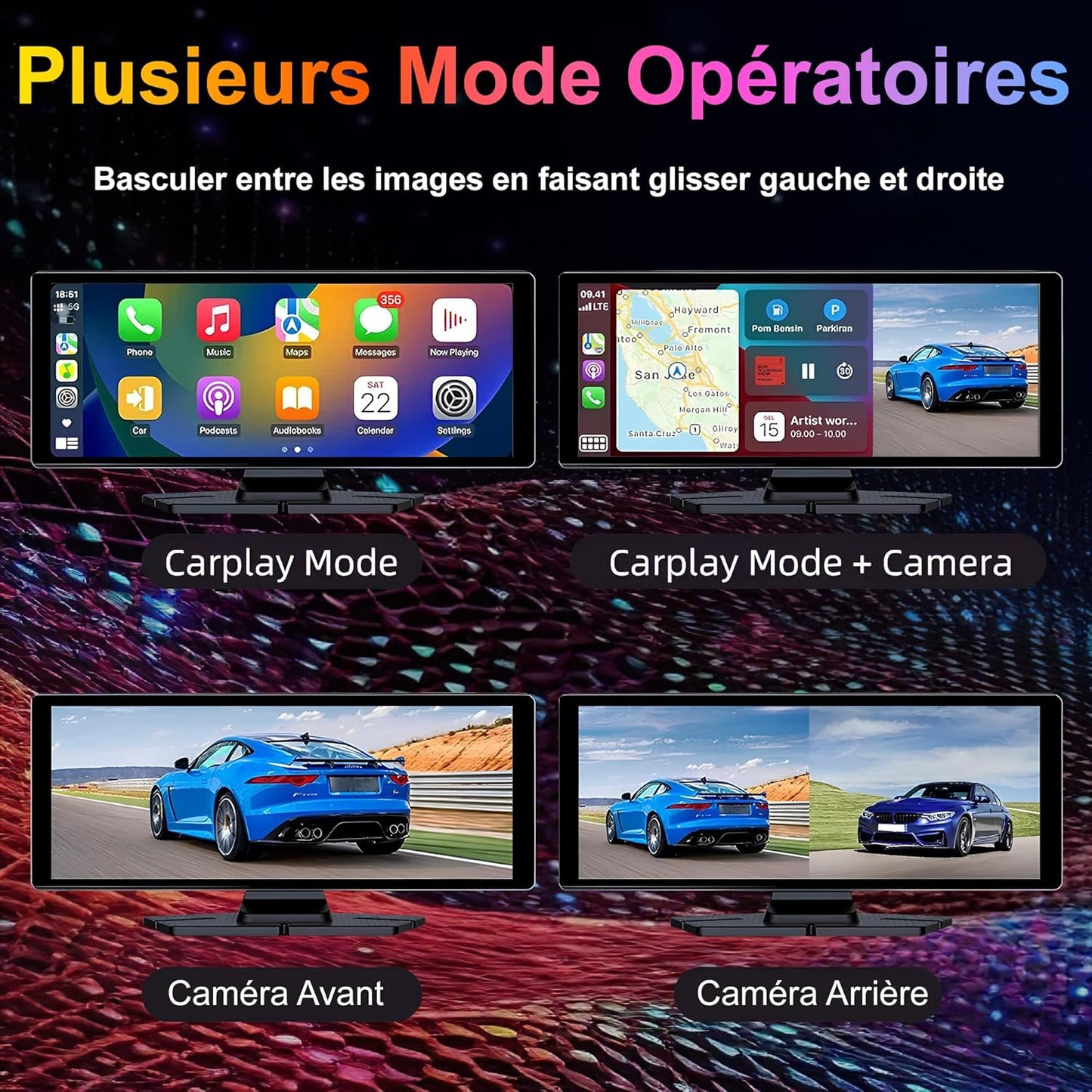 CarBOSS® - CarPlay & Android Auto Inalámbrico | Dashcam 4K + Cámara Trasera HD - ES