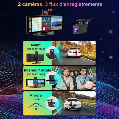 CarBOSS® - CarPlay & Android Auto Inalámbrico | Dashcam 4K + Cámara Trasera HD - ES