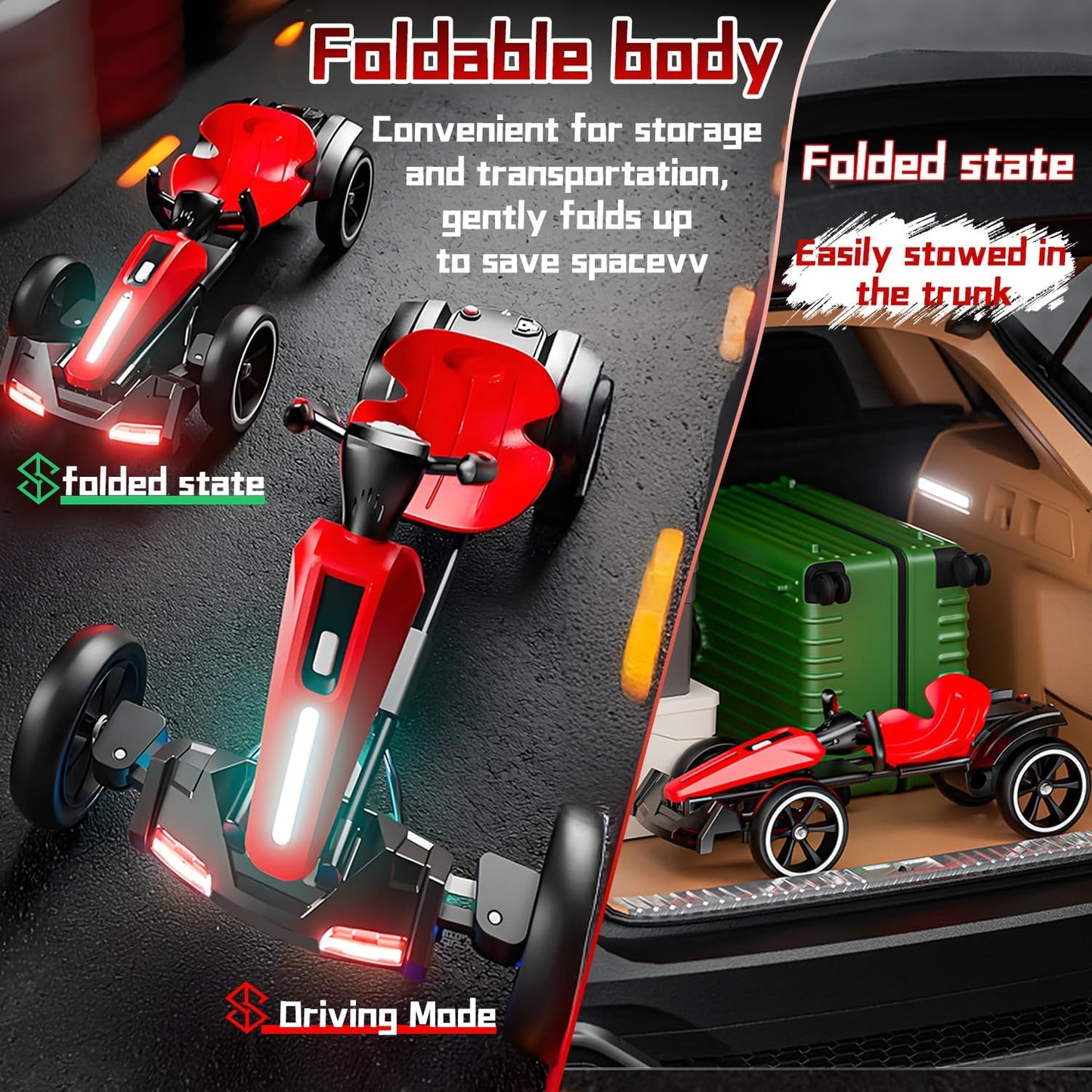 My Kart® - Go-Kart Eléctrico Plegable para Niños