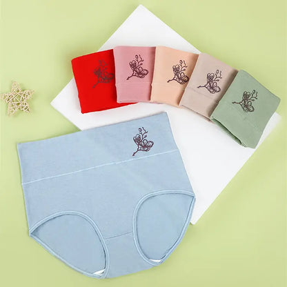 FitOk® - Braguitas de cintura alta de algodón puro con realce de caderas, tallas grandes 【Compre 1 y llévese 5 gratis】