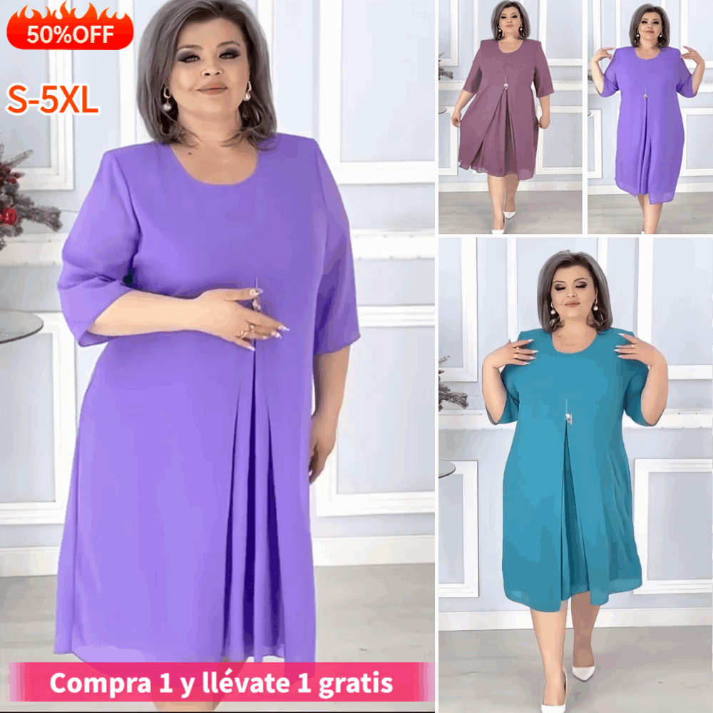 FitDress® - Vestido para mujeres con tallas grandes, adelgazante y fresco [¡Paga uno y llévate dos!]