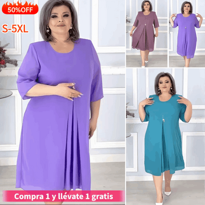 FitDress® - Vestido para mujeres con tallas grandes, adelgazante y fresco [¡Paga uno y llévate dos!]