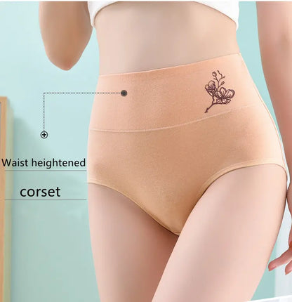 FitOk® - Braguitas de cintura alta de algodón puro con realce de caderas, tallas grandes 【Compre 1 y llévese 5 gratis】