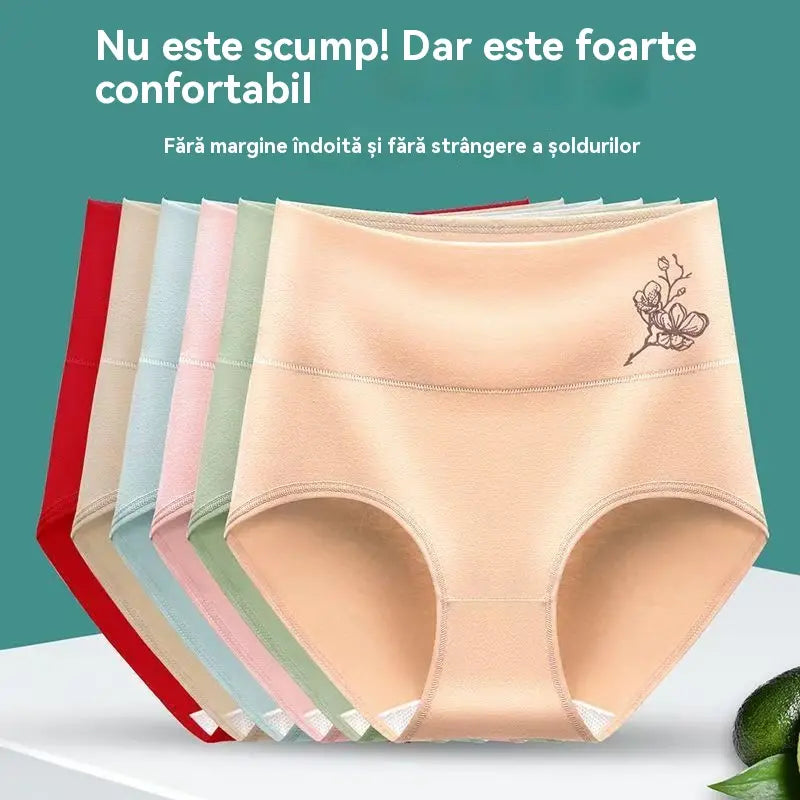 FitOk® - Braguitas de cintura alta de algodón puro con realce de caderas, tallas grandes 【Compre 1 y llévese 5 gratis】