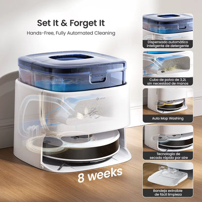 RobotClean® - El Robot Aspirador con Potencia UltraFuerte que Elimina el 100% del Pelo de Mascotas y Polvo 2ES