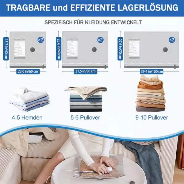 SpaceVacPro® -  El Sistema de Compresión Portátil que Reduce el Volumen de tu Ropa